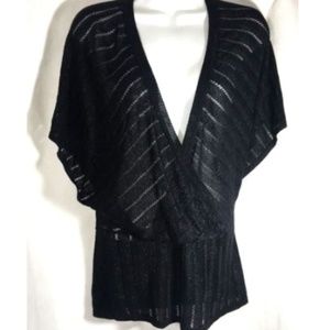 Express Sheer Blouse Size S Bat Wing Asymmetric